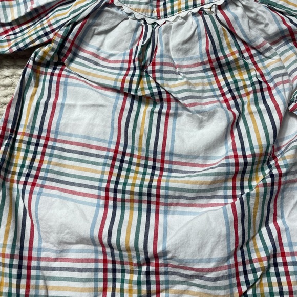 Hanna Andersson Baby 3-6 Months Plaid Long Sleeve Blouse White Red Yellow Green - Picture 3 of 7